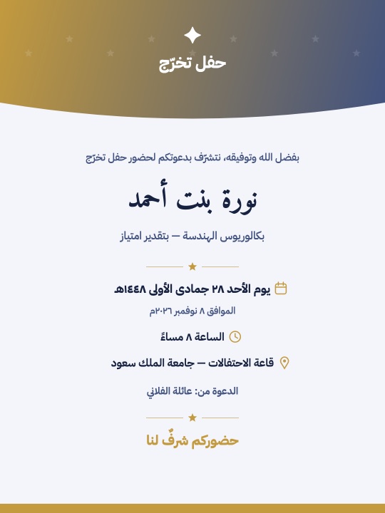 بطاقات دعوة وشكر التخرّج